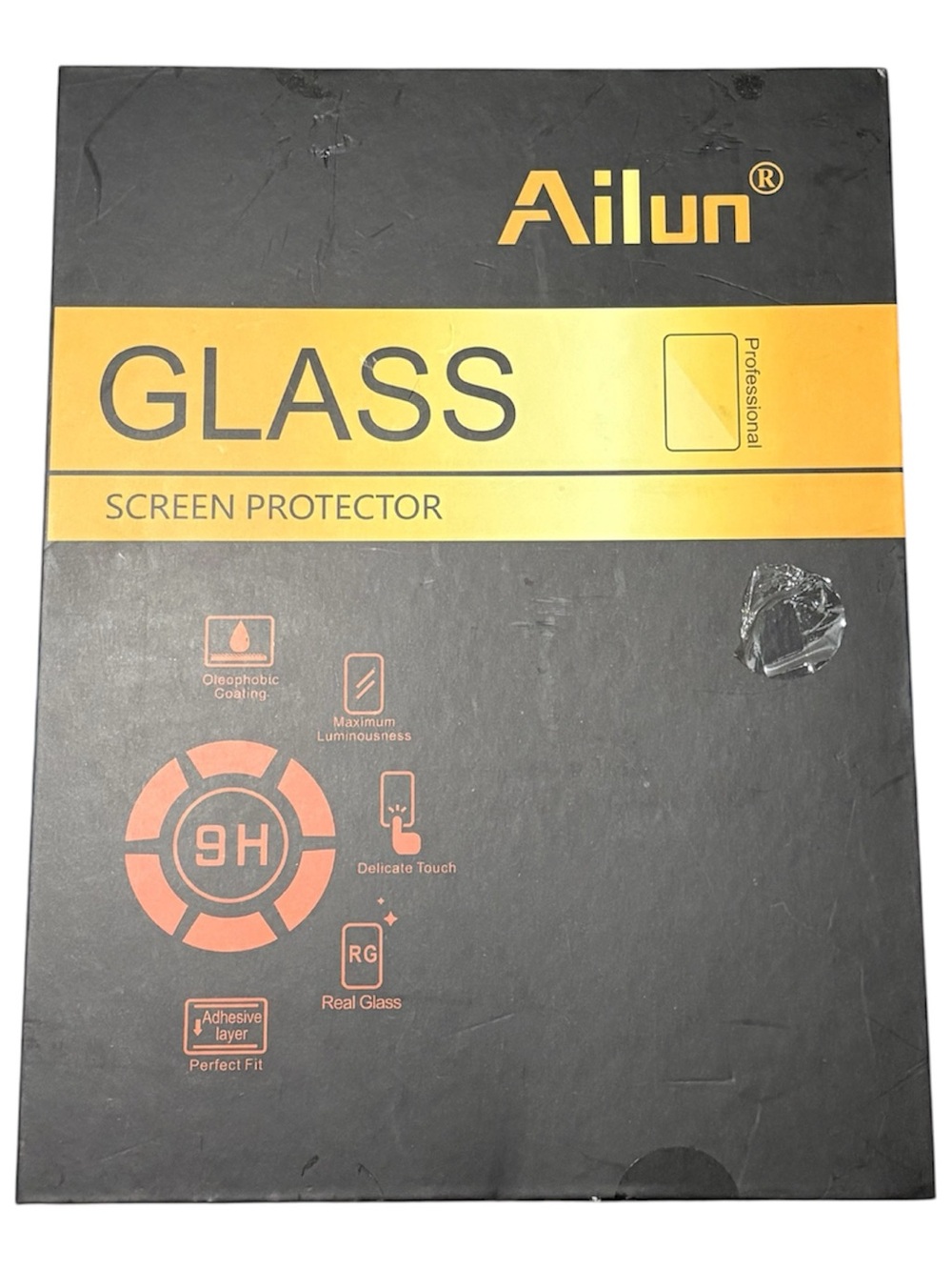 Ailun Black & Yellow Tempered Glass Screen Protector for Tablets